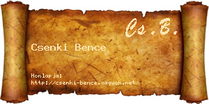 Csenki Bence névjegykártya